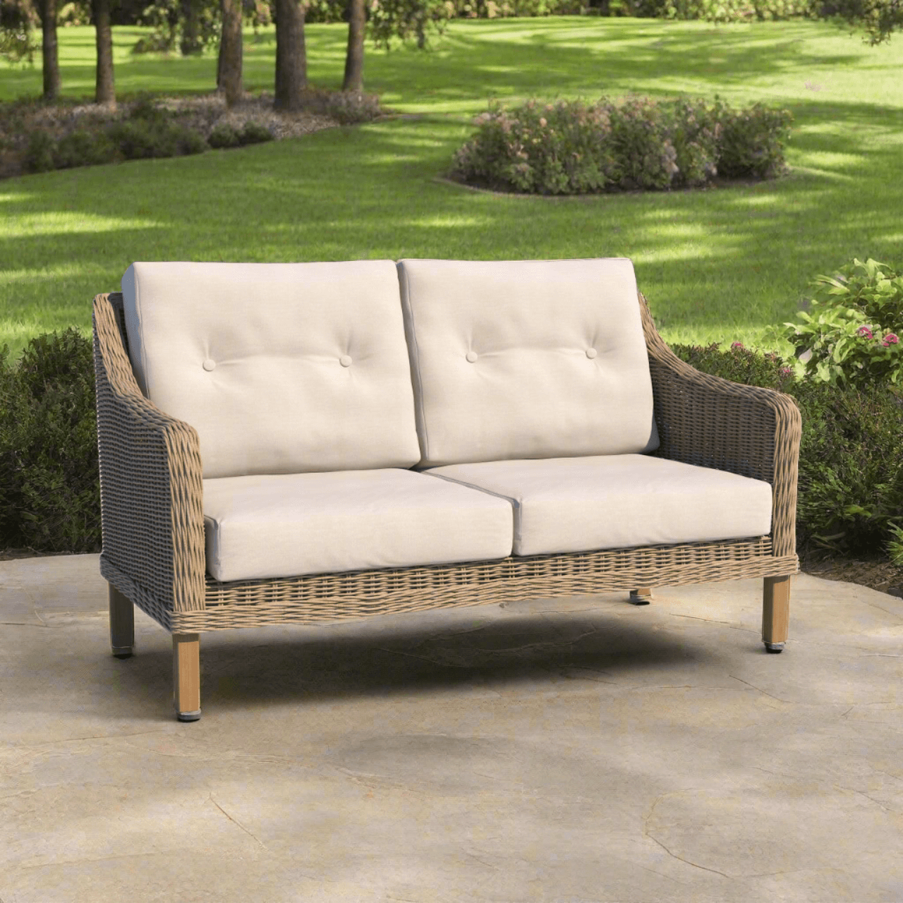 Forever Patio Carlisle Woven Wicker Outdoor Loveseat