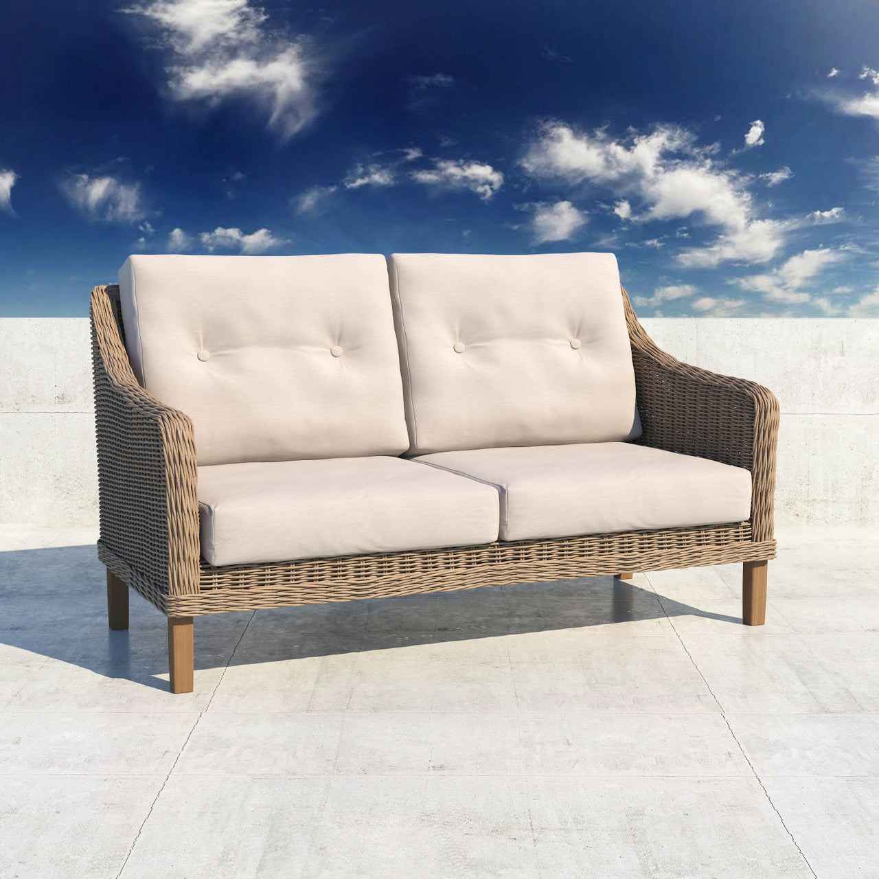 2 seater rattan discount loveseat