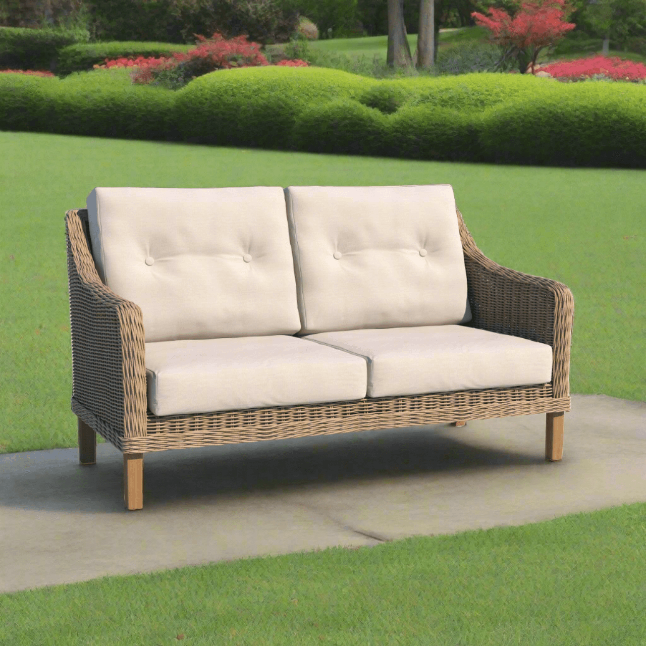 Forever Patio Carlisle Woven Wicker Outdoor Loveseat