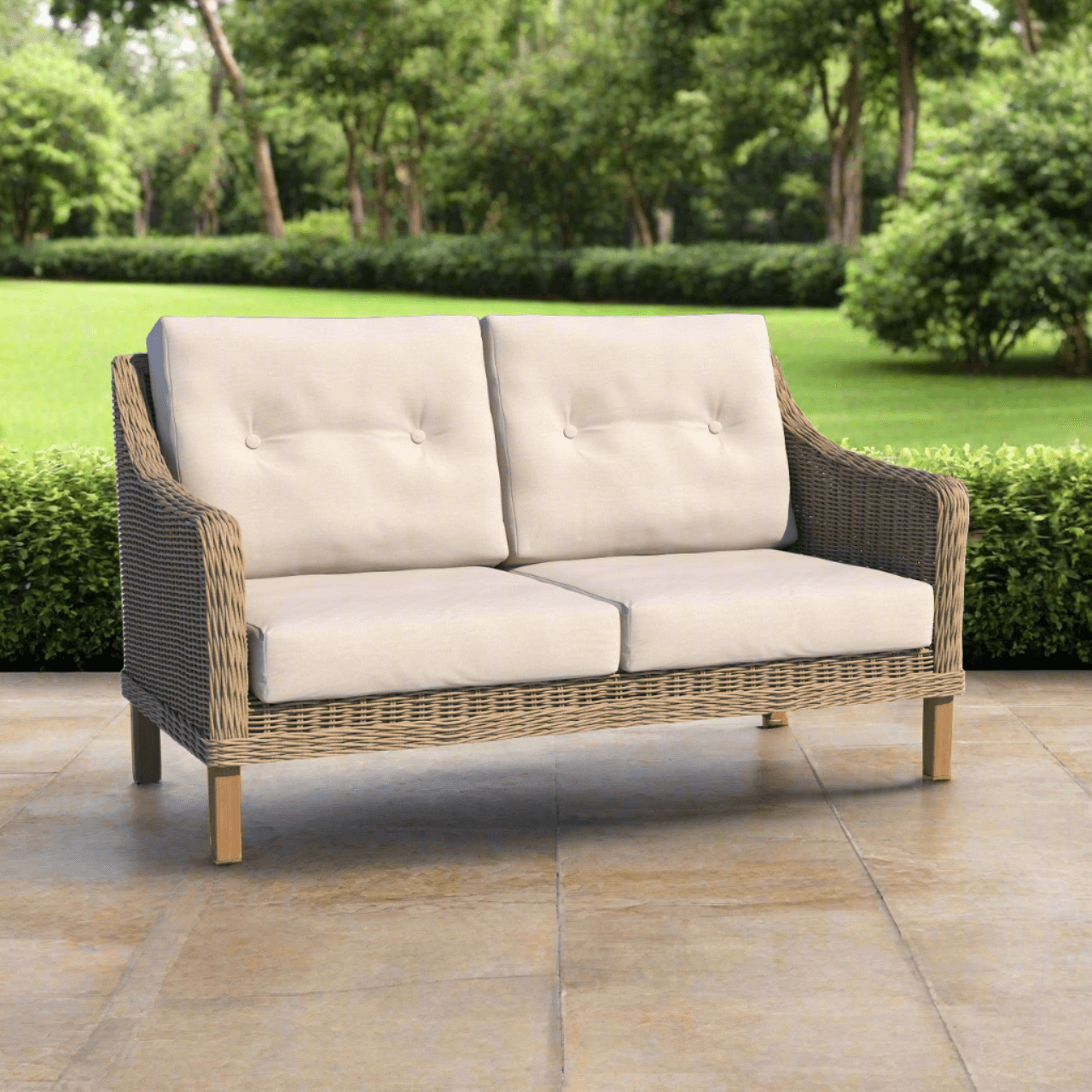 Forever Patio Carlisle Woven Wicker Outdoor Loveseat
