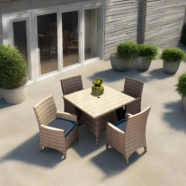 Forever Patio Hampton 5 Piece Wicker Dining Set With Arm Chairs