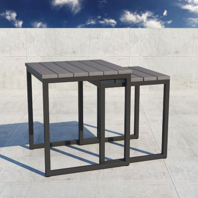 Forever Patio Hanover Aluminum Outdoor Nesting Tables (Set of 2 Tables)