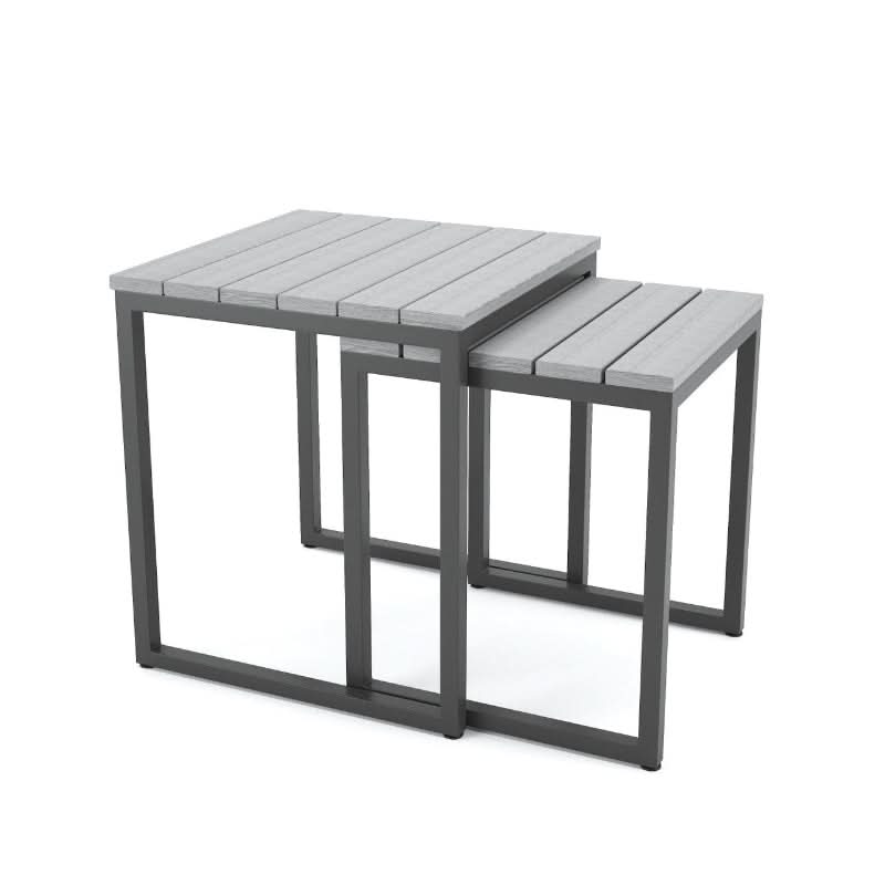 Forever Patio Hanover Aluminum Outdoor Nesting Tables (Set of 2 Tables)