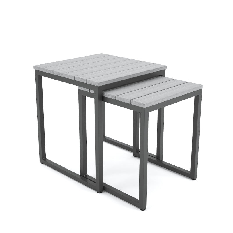 Forever Patio Hanover Aluminum Outdoor Nesting Tables (Set of 2 Tables)