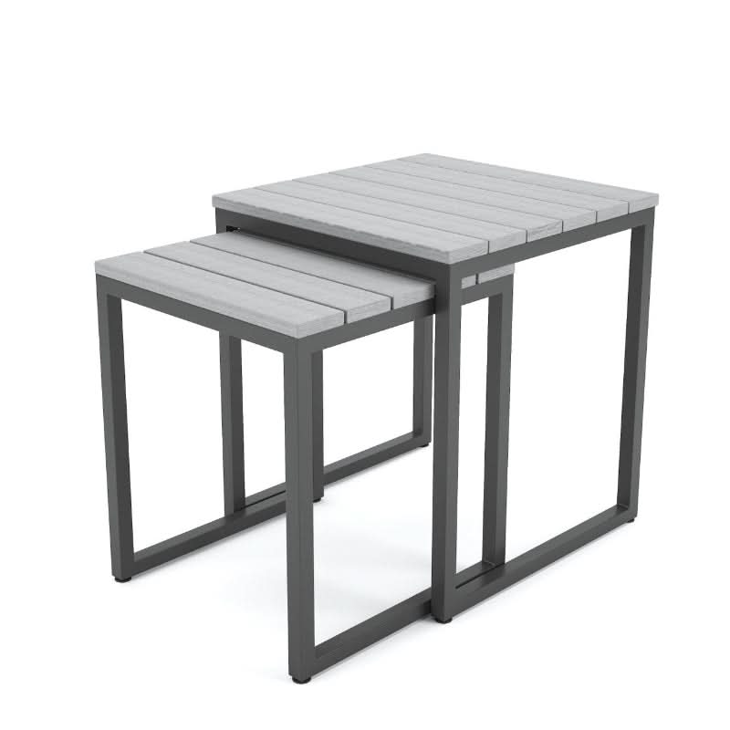 Forever Patio Hanover Aluminum Outdoor Nesting Tables (Set of 2 Tables)