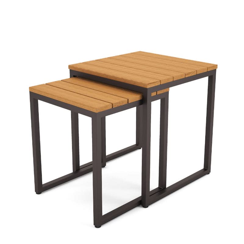 Forever Patio Hanover Aluminum Outdoor Nesting Tables (Set of 2 Tables)