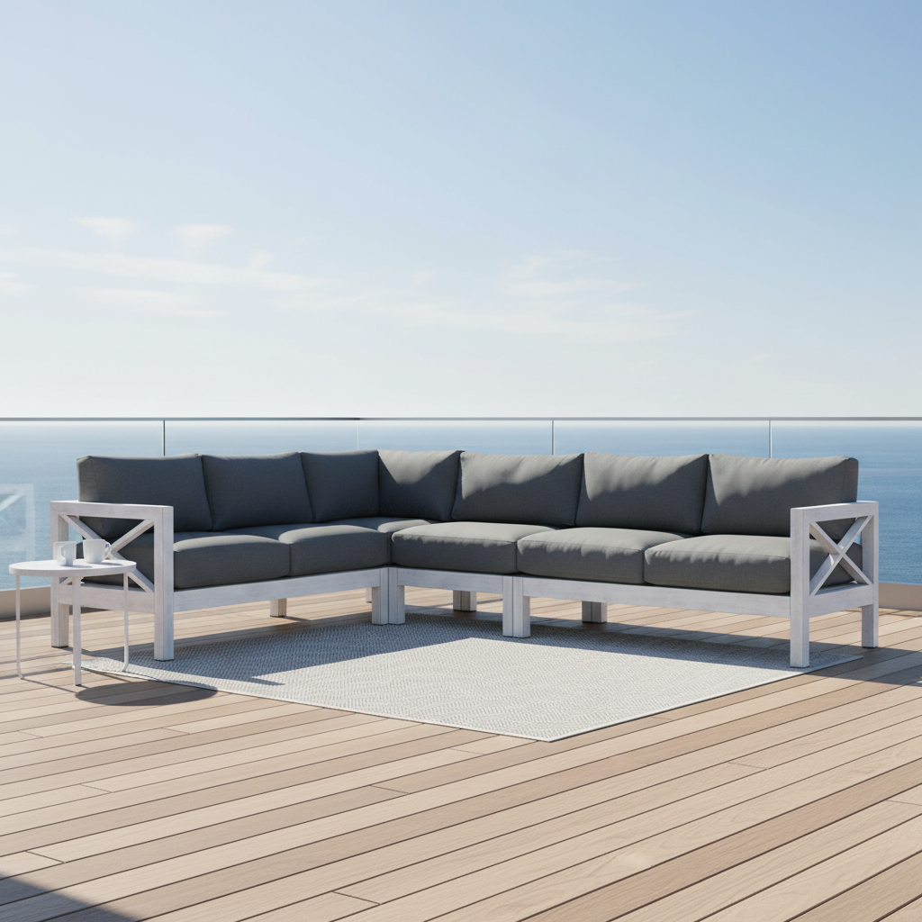 South Sea Rattan Farlowe Aluminum Outdoor 6-Person Sectional Set