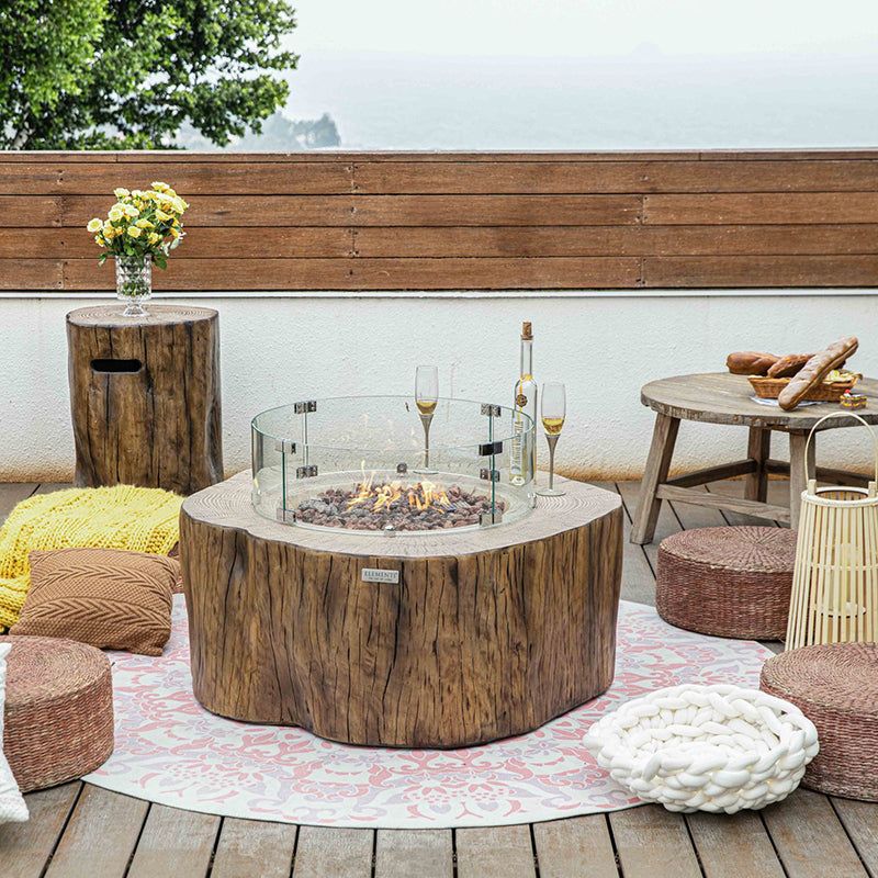 Elementi Manchester Glass Fiber Reinforced Concrete Outdoor Fire Pit Table