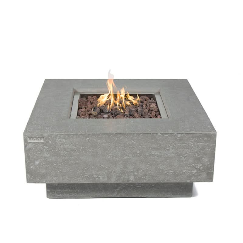 Elementi Manhattan Glass Fiber Reinforced Concrete Outdoor Fire Pit Table