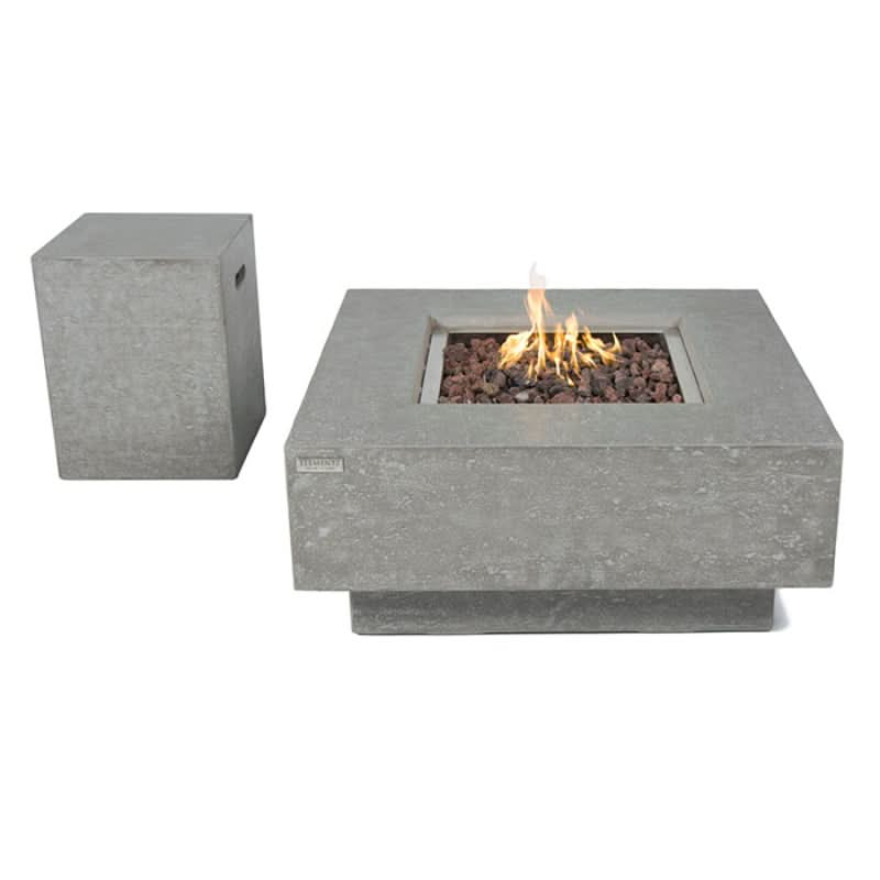 Elementi Manhattan Glass Fiber Reinforced Concrete Outdoor Fire Pit Table