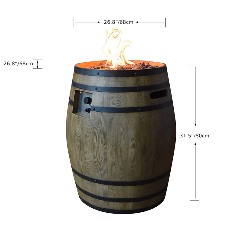 Elementi Napa Barrel Fire Pit - Redwood
