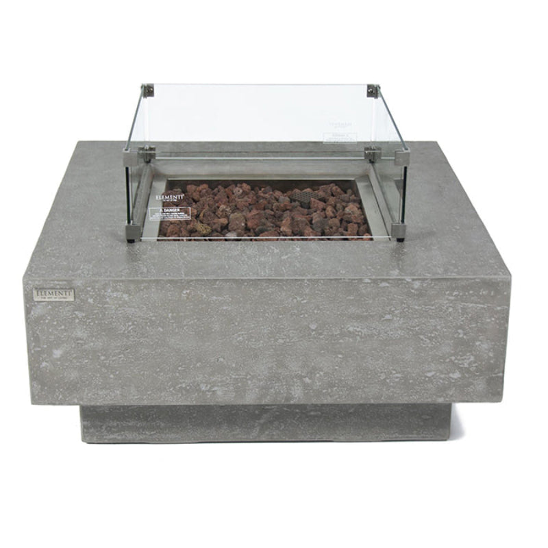 Elementi Manhattan Glass Fiber Reinforced Concrete Outdoor Fire Pit Table
