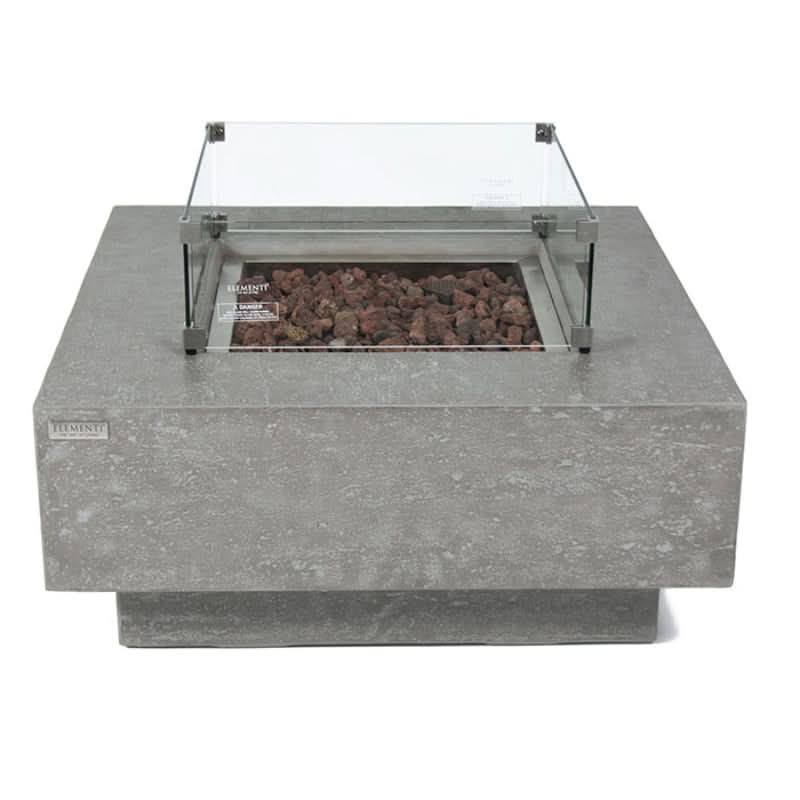 Elementi Manhattan Glass Fiber Reinforced Concrete Outdoor Fire Pit Table