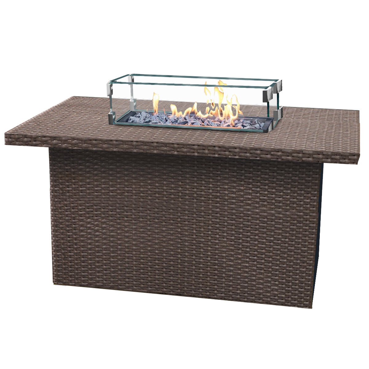 Forever Patio 48″ Woven Rectangle Fire Table by NorthCape International