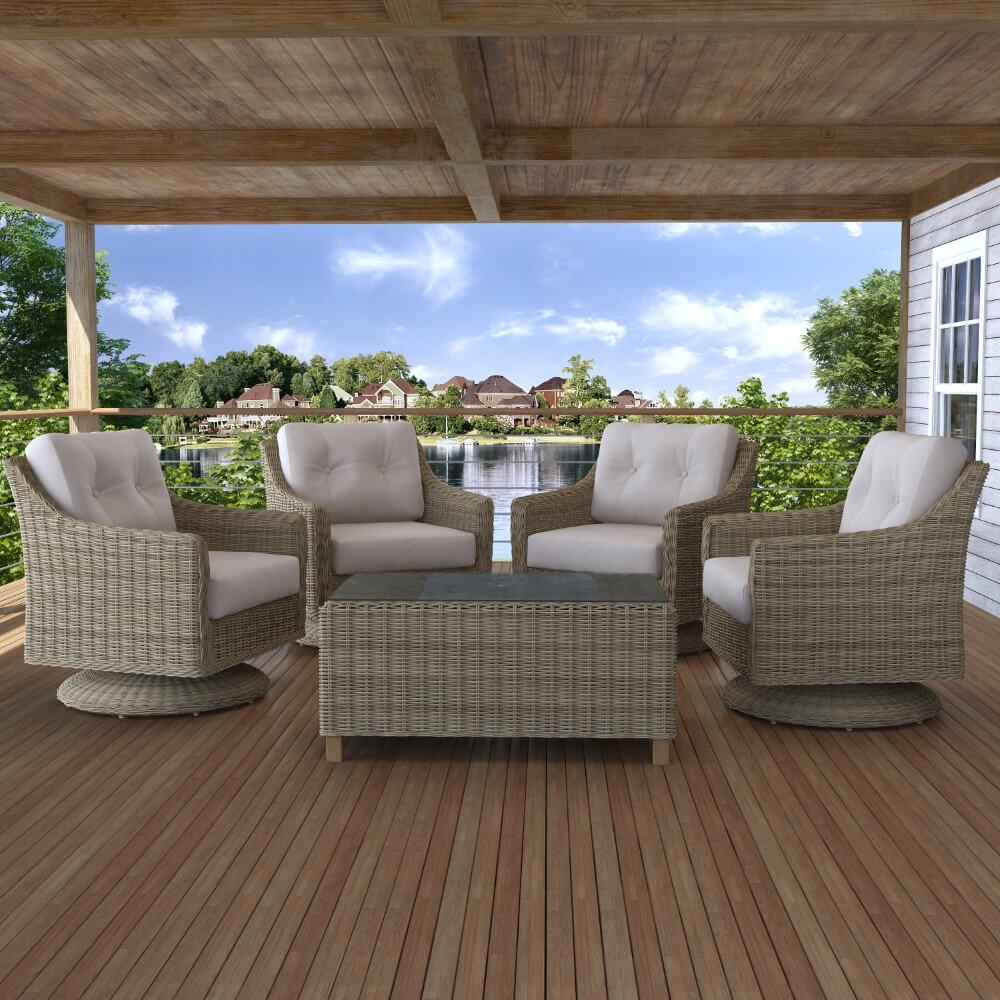 Forever Patio 5 Piece Carlisle Chat Set (Toss Pillows Sold Separately)