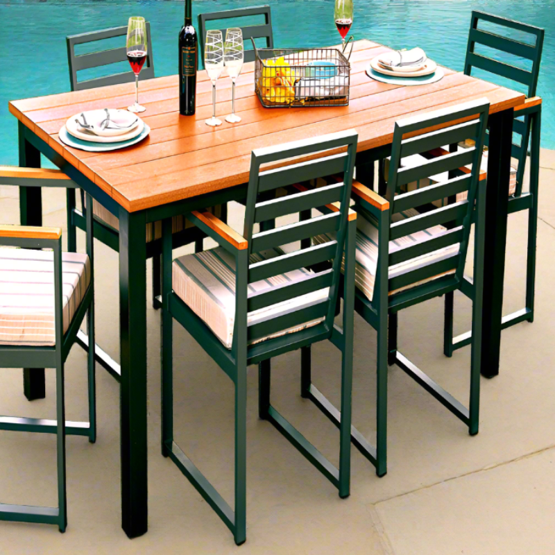 Forever Patio Hanover Aluminum Outdoor 82" x 42" Rectangle Dining Table Chairs Not Included