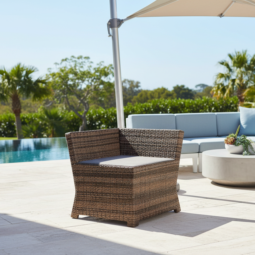 NorthCape International Lakeside Wicker Outdoor Corner End Table