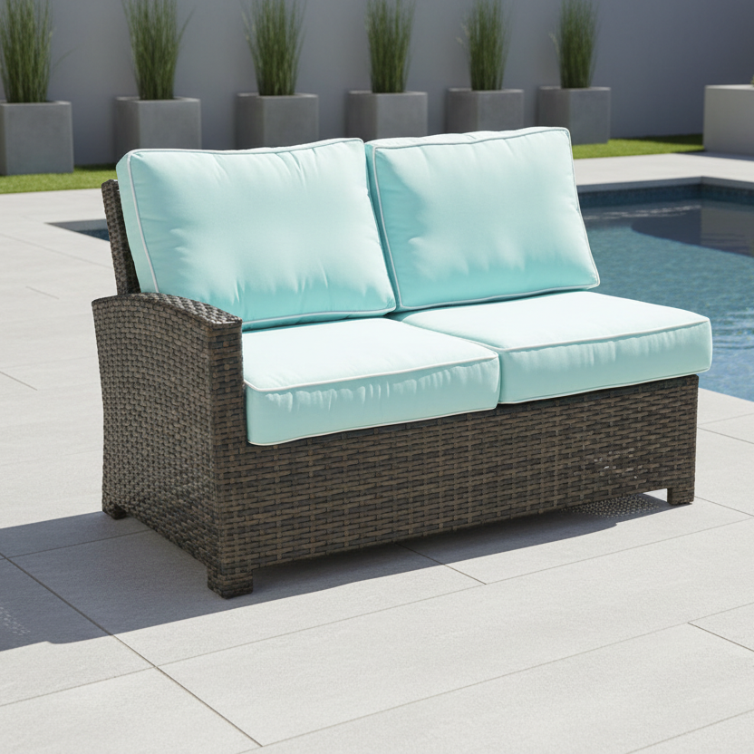 NorthCape International Lakeside Wicker Outdoor Sectional Left Arm Loveseat