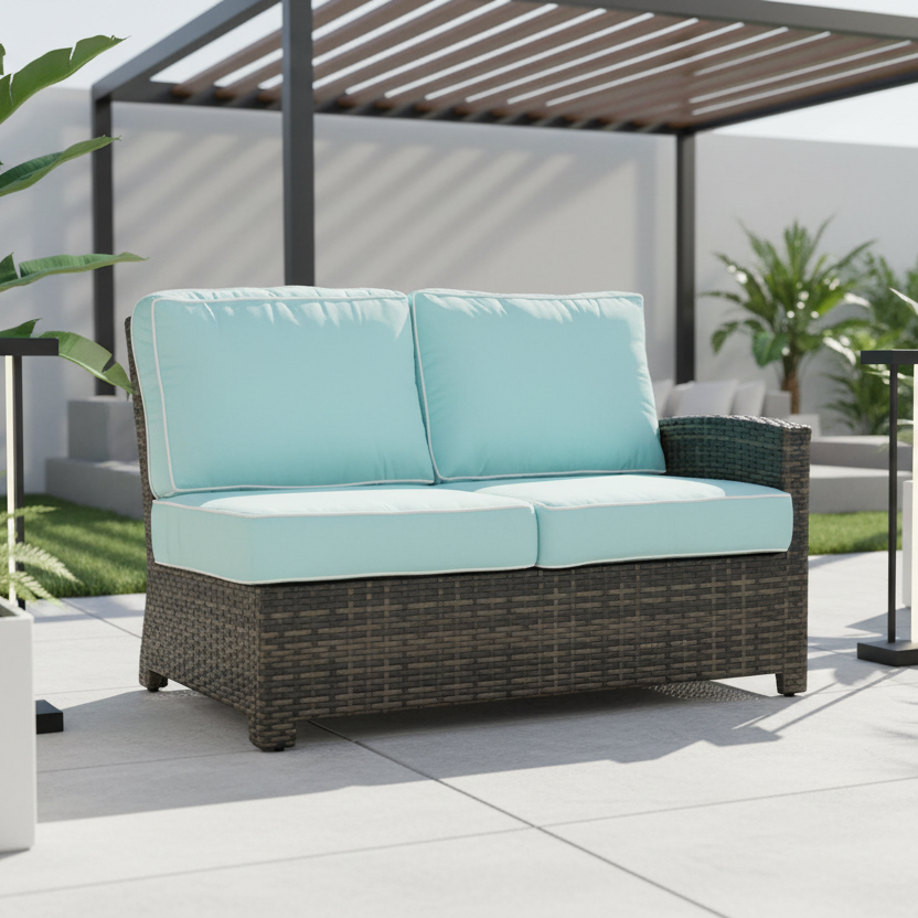 NorthCape International Lakeside Wicker Outdoor Right Arm Sectional Loveseat