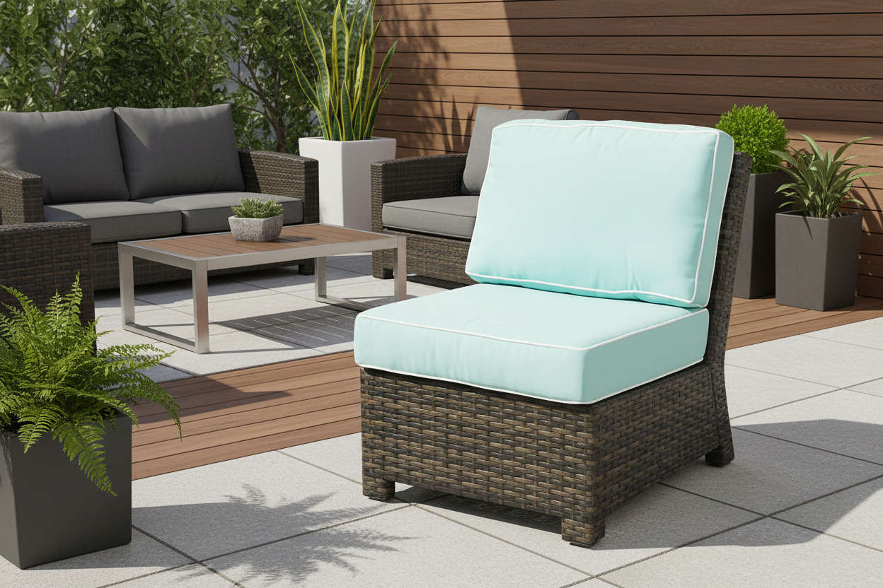 NorthCape International Lakeside Wicker Outdoor Sectional Middle Seat Sofa