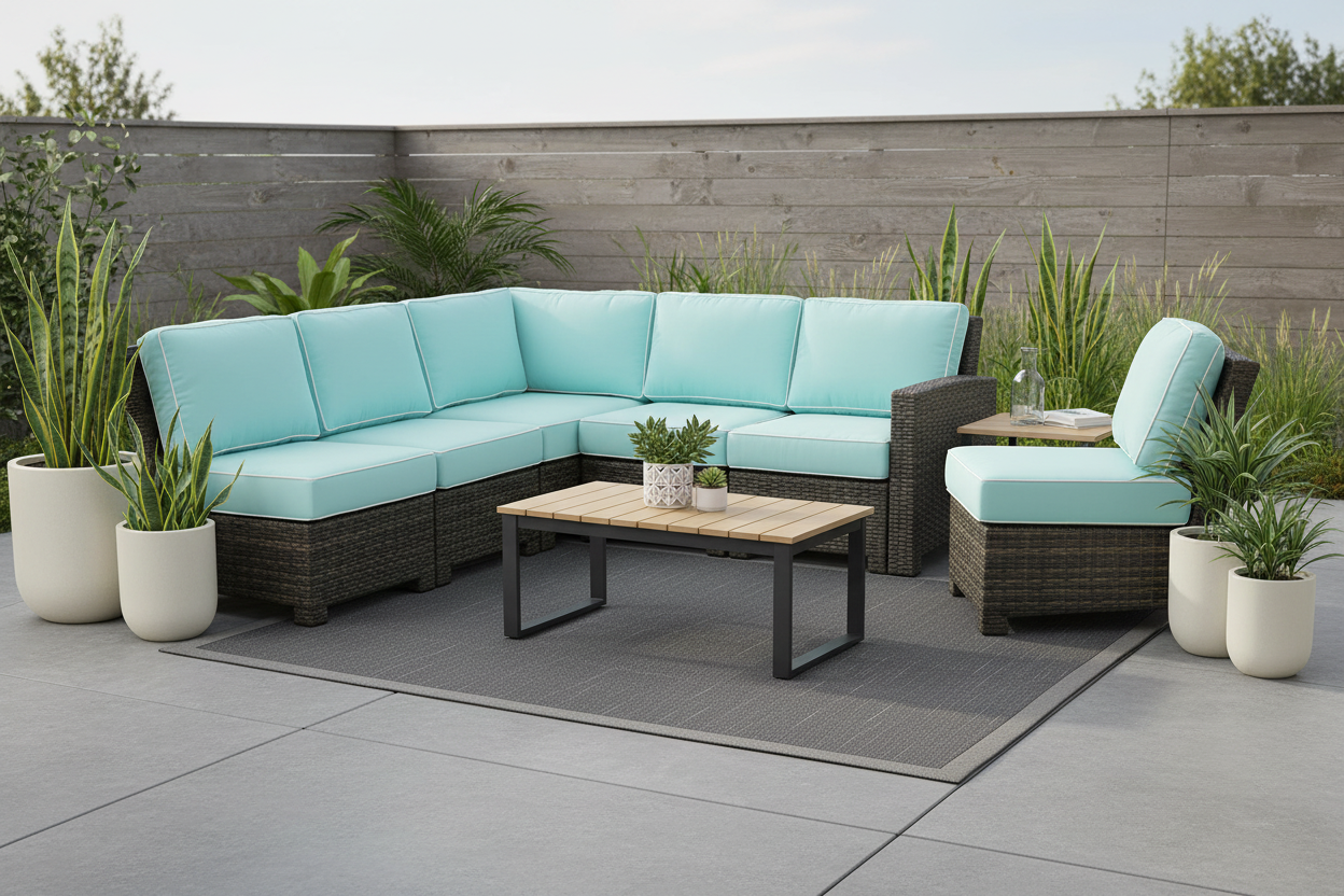 NorthCape International Lakeside Wicker Outdoor Sectional Middle Seat Sofa