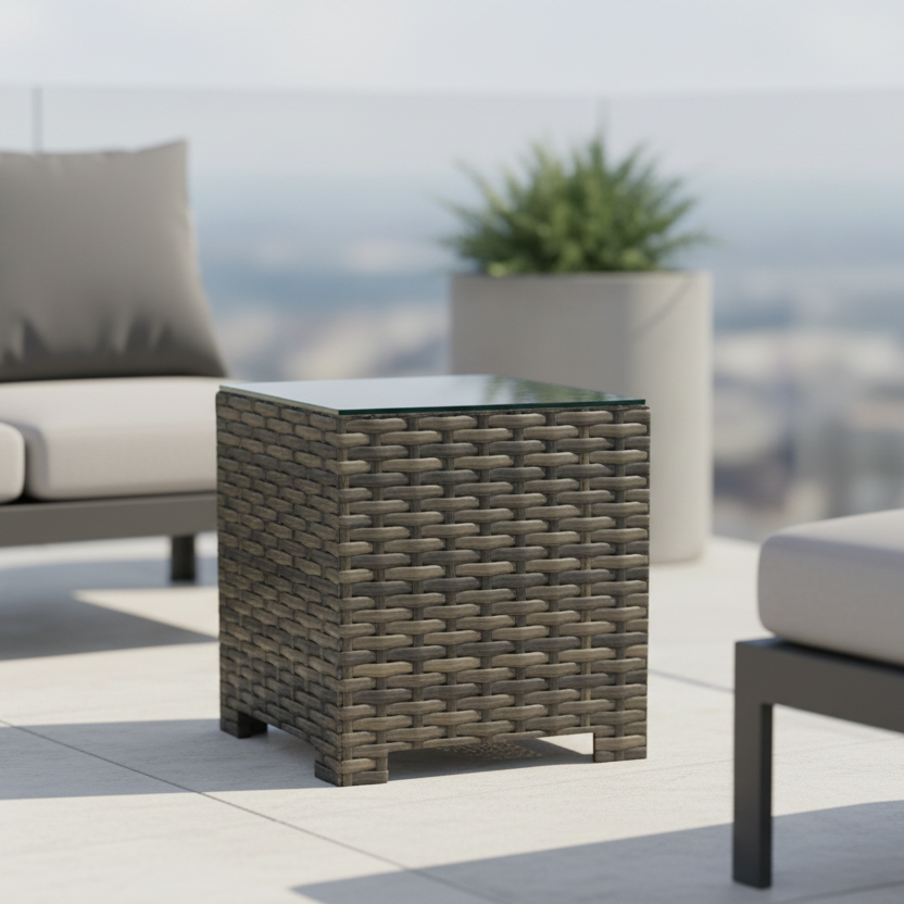 NorthCape International Lakeside Square Wicker Outdoor End Table