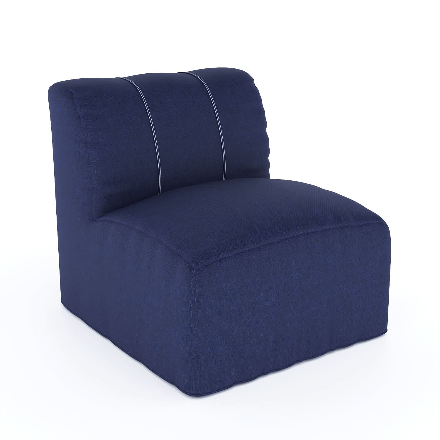 NorthCape International Tuscino Recycled Poly Lumber Outdoor Modular Armless Middle Chair
