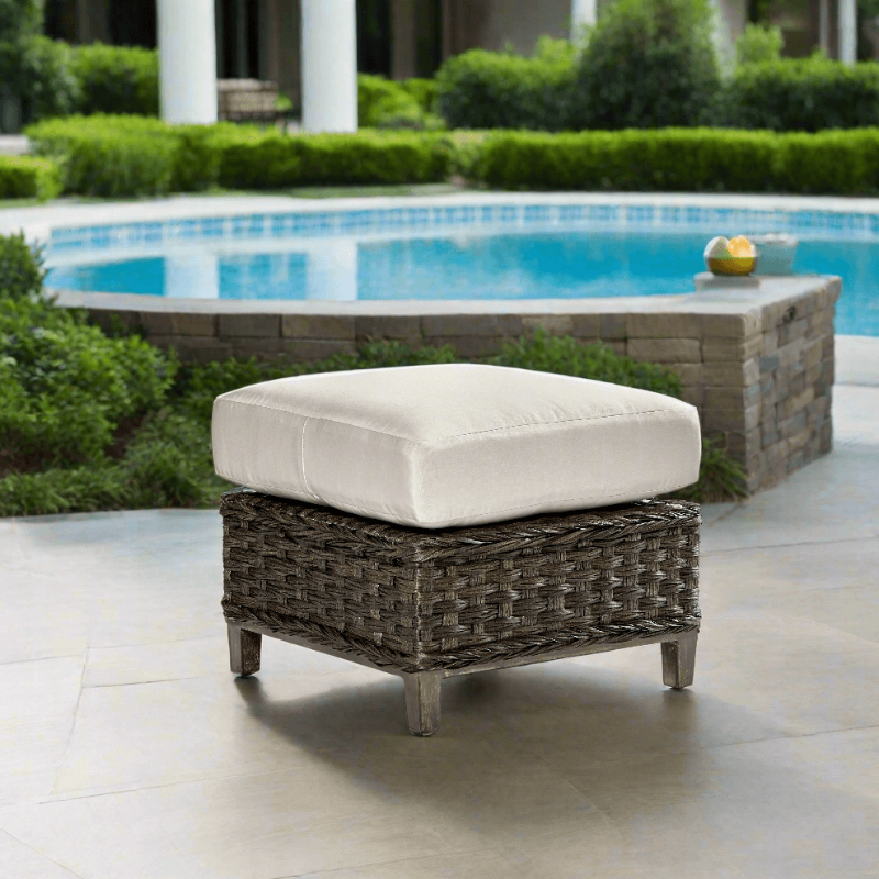 South Sea Rattan Grand Isle Wicker Outdoor Ottoman
