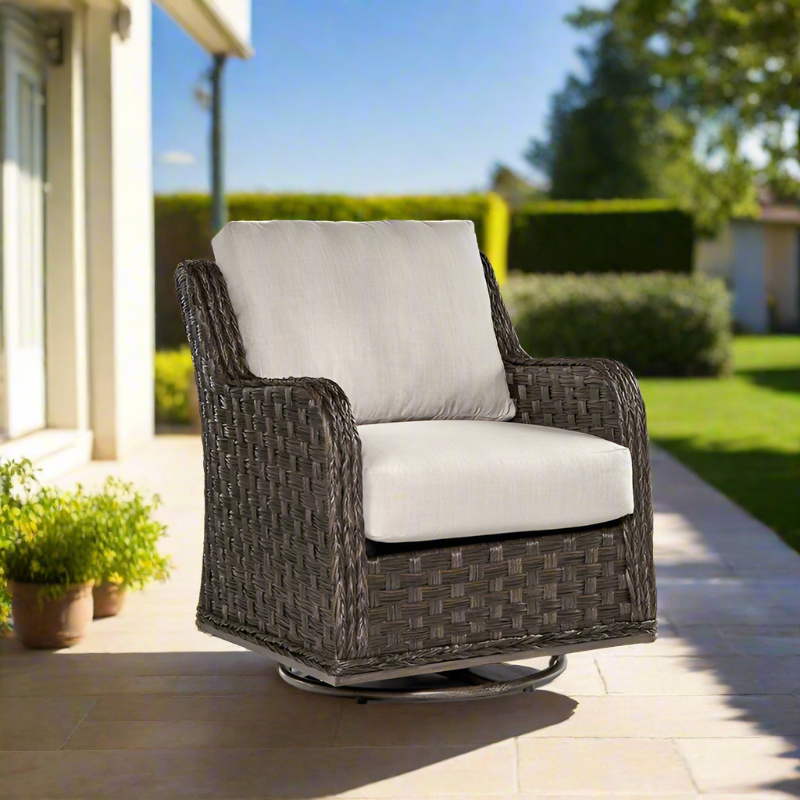 South Sea Rattan Grand Isle Wicker Outdoor Swivel Glider