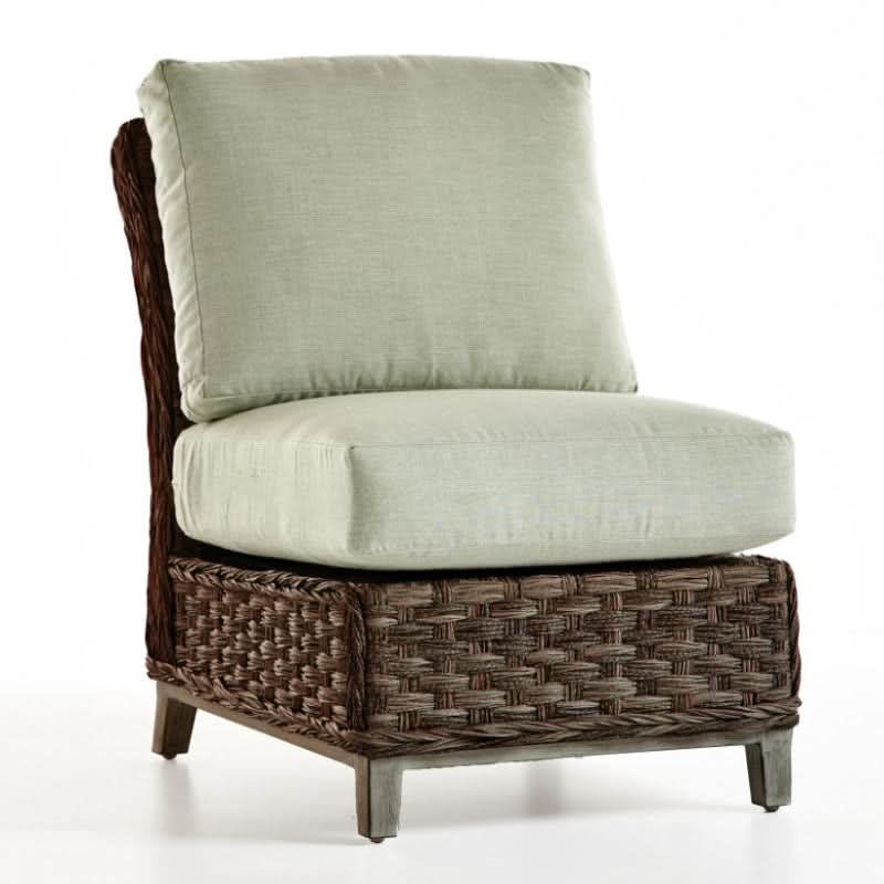 South Sea Rattan Grand Isle Wicker Outdoor Armless Sectional Chair