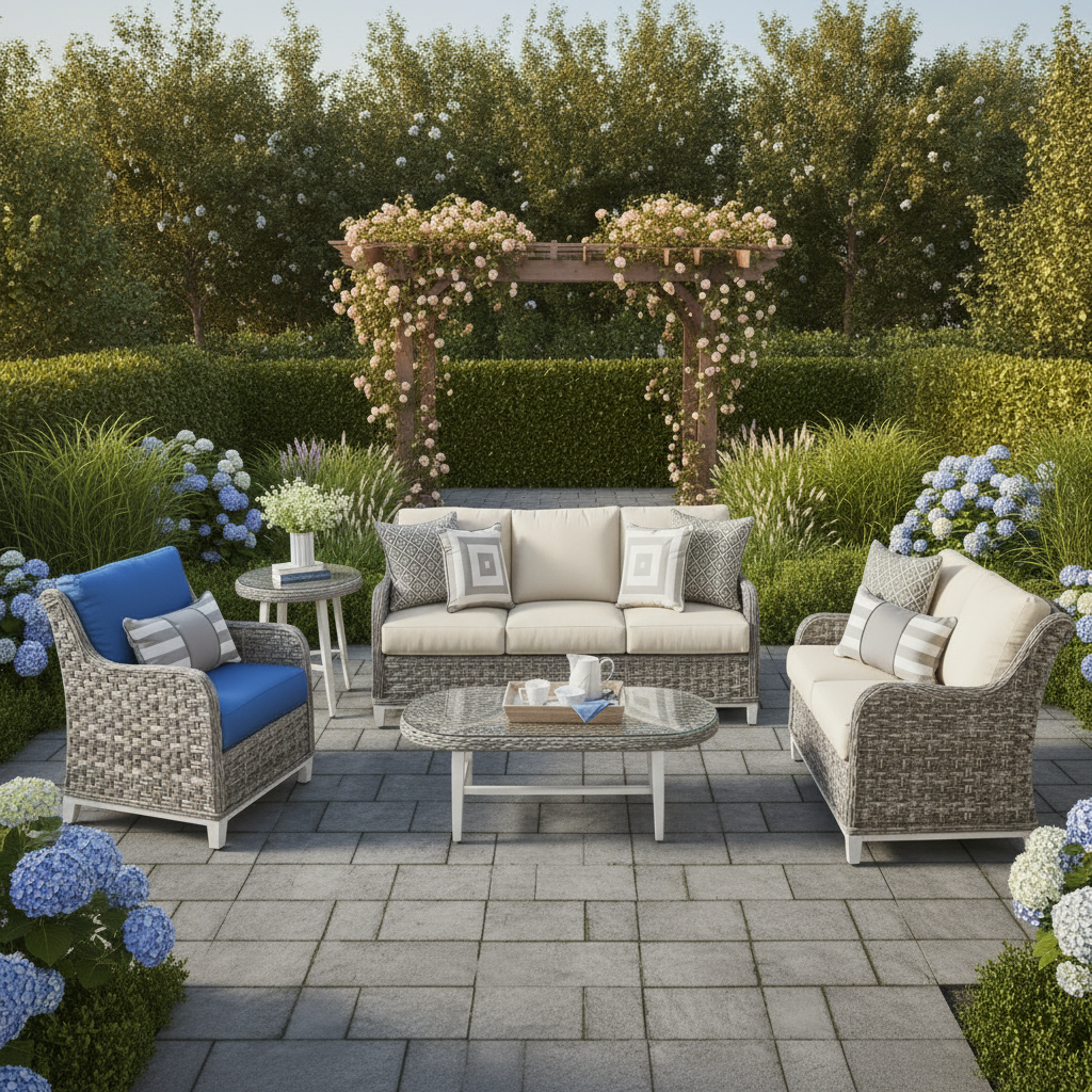 South Sea Rattan Grand Isle Wicker Outdoor 6-Person Patio Set