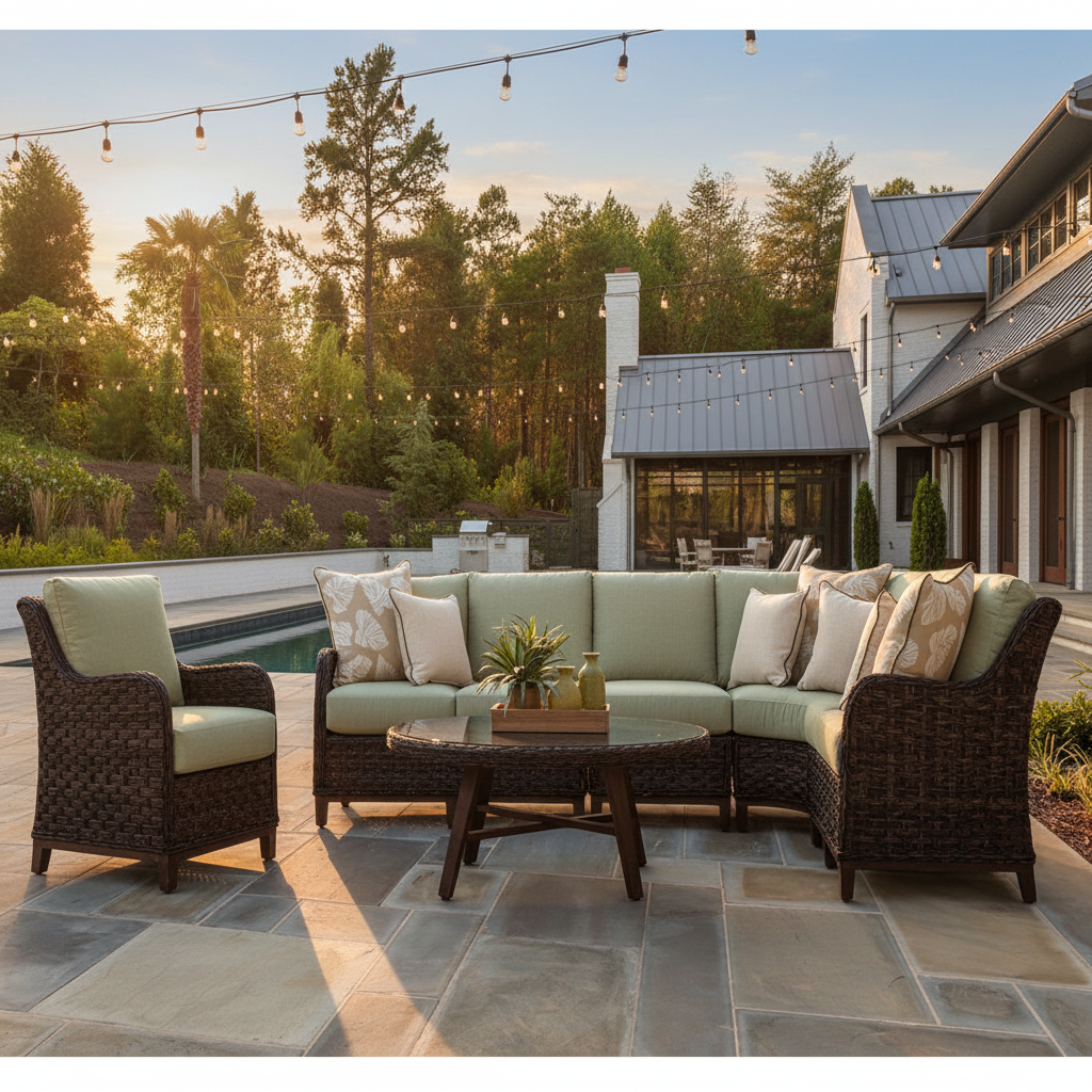 South Sea Rattan Grand Isle Wicker Outdoor 7-Person Sectional Patio Set