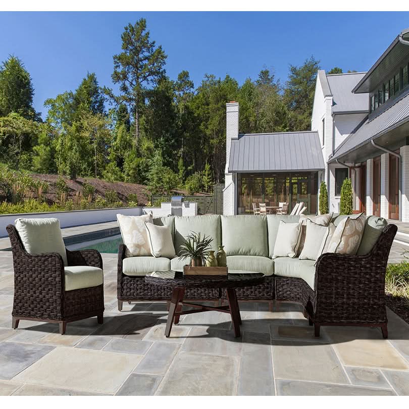 South Sea Rattan Grand Isle Wicker Outdoor 7-Person Sectional Patio Set