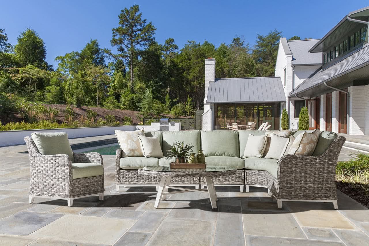 South Sea Rattan Grand Isle Wicker Outdoor 7-Person Sectional Patio Set