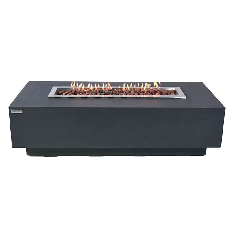 Elementi Granville Glass Fiber Reinforced Concrete Outdoor Fire Pit Table