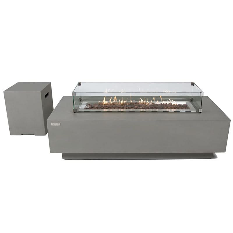 Elementi Granville Glass Fiber Reinforced Concrete Outdoor Fire Pit Table