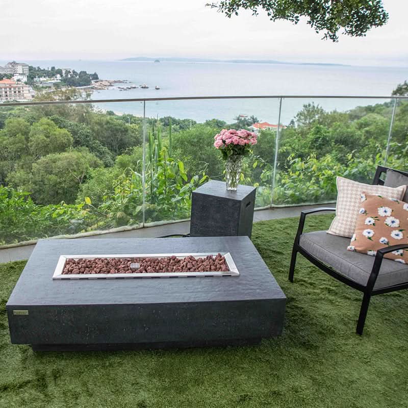 Elementi Hampton Glass Fiber Reinforced Concrete Outdoor Fire Pit Table