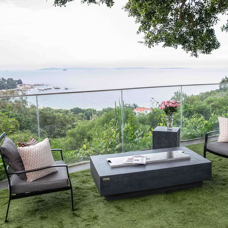 Elementi Hampton Glass Fiber Reinforced Concrete Outdoor Fire Pit Table