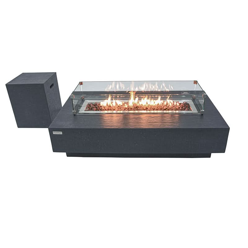 Elementi Hampton Glass Fiber Reinforced Concrete Outdoor Fire Pit Table