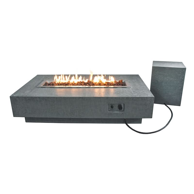 Elementi Hampton Glass Fiber Reinforced Concrete Outdoor Fire Pit Table
