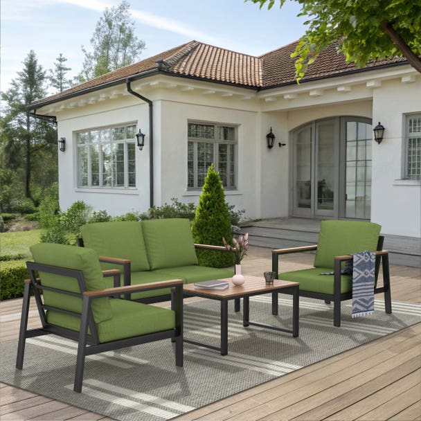 Forever Patio Hanover Aluminum Outdoor 4-Person Conversation Patio Set