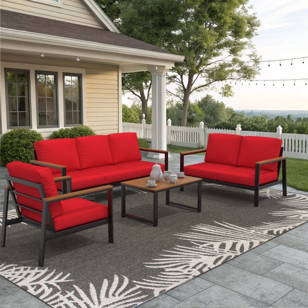 Forever Patio Hanover Aluminum Outdoor 6-Person Lounge Patio Set
