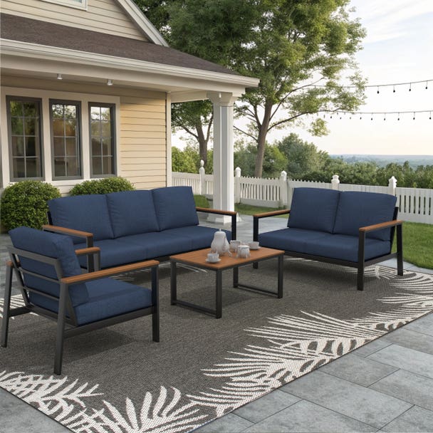Forever Patio Hanover Aluminum Outdoor 6-Person Lounge Patio Set