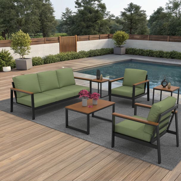 Forever Patio Hanover Aluminum Outdoor 5-Person Seating Patio Set