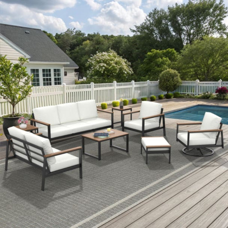 Forever Patio Hanover Aluminum Outdoor 7-Person Ultimate Lounge Patio Set