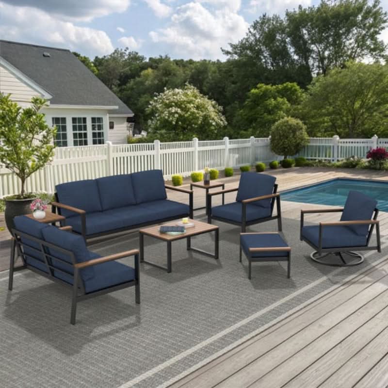 Forever Patio Hanover Aluminum Outdoor 7-Person Ultimate Lounge Patio Set