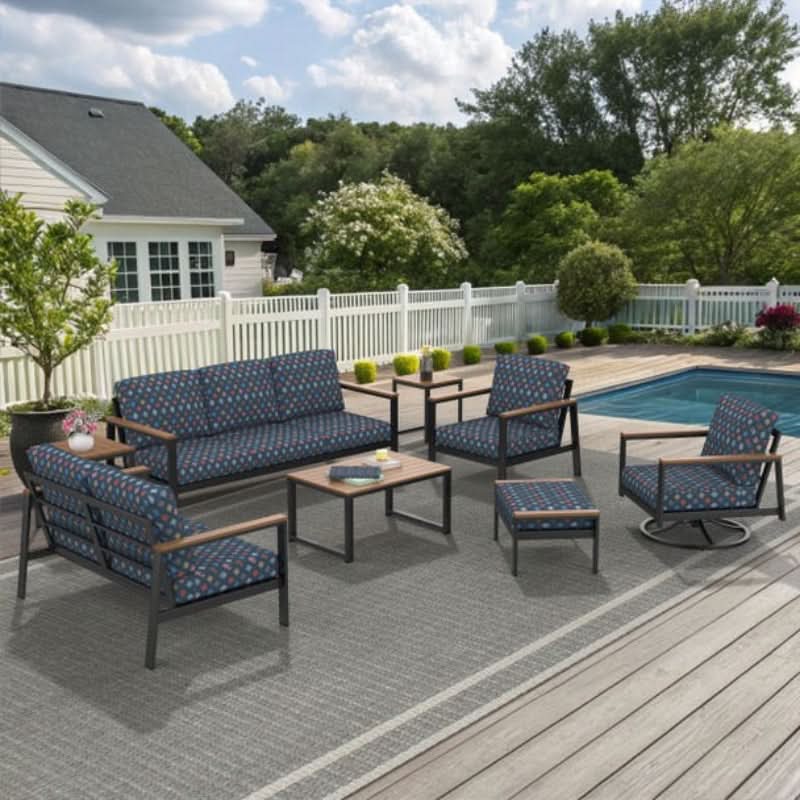 Forever Patio Hanover Aluminum Outdoor 7-Person Ultimate Lounge Patio Set