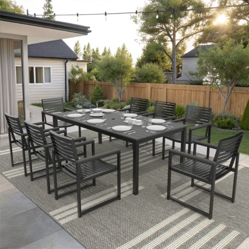 Forever Patio Hanover Aluminum Outdoor 8-Person Patio Dining Set