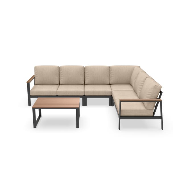 Forever Patio Hanover Aluminum Outdoor 6-Person Modular Sectional Patio Set