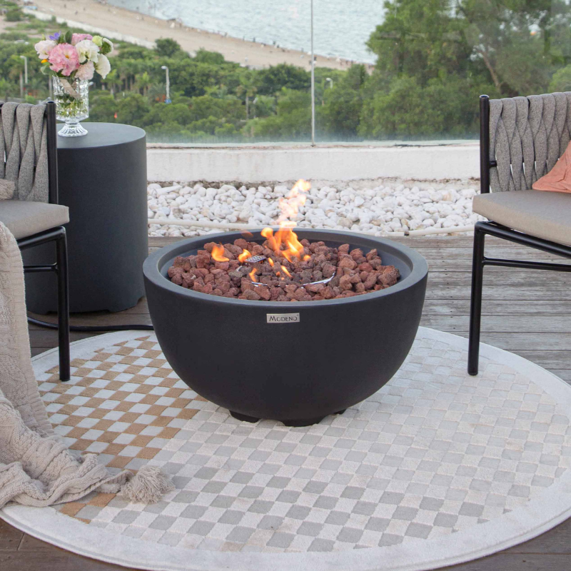 Elementi Modeno Jefferson Glass Fiber Reinforced Concrete Outdoor Fire Bowl